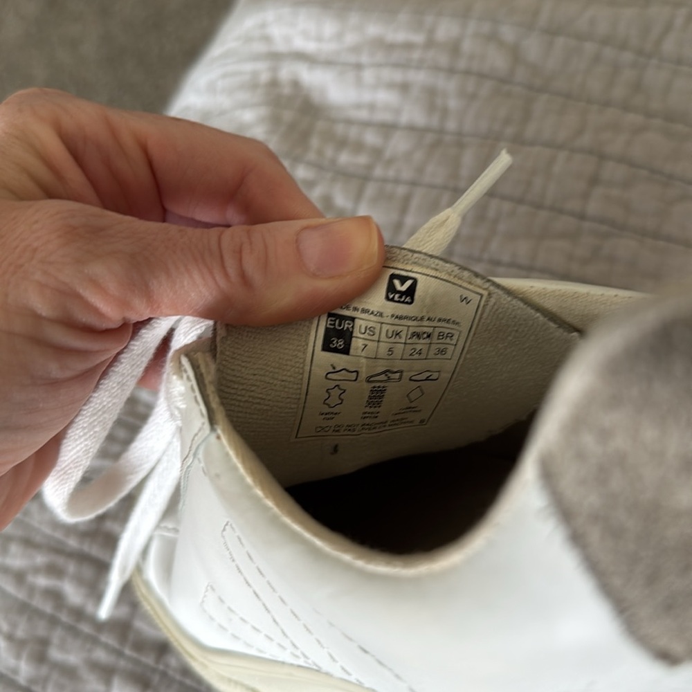 Veja Esplar White Leather Sneakers women size 38/7 - Picture 4 of 5